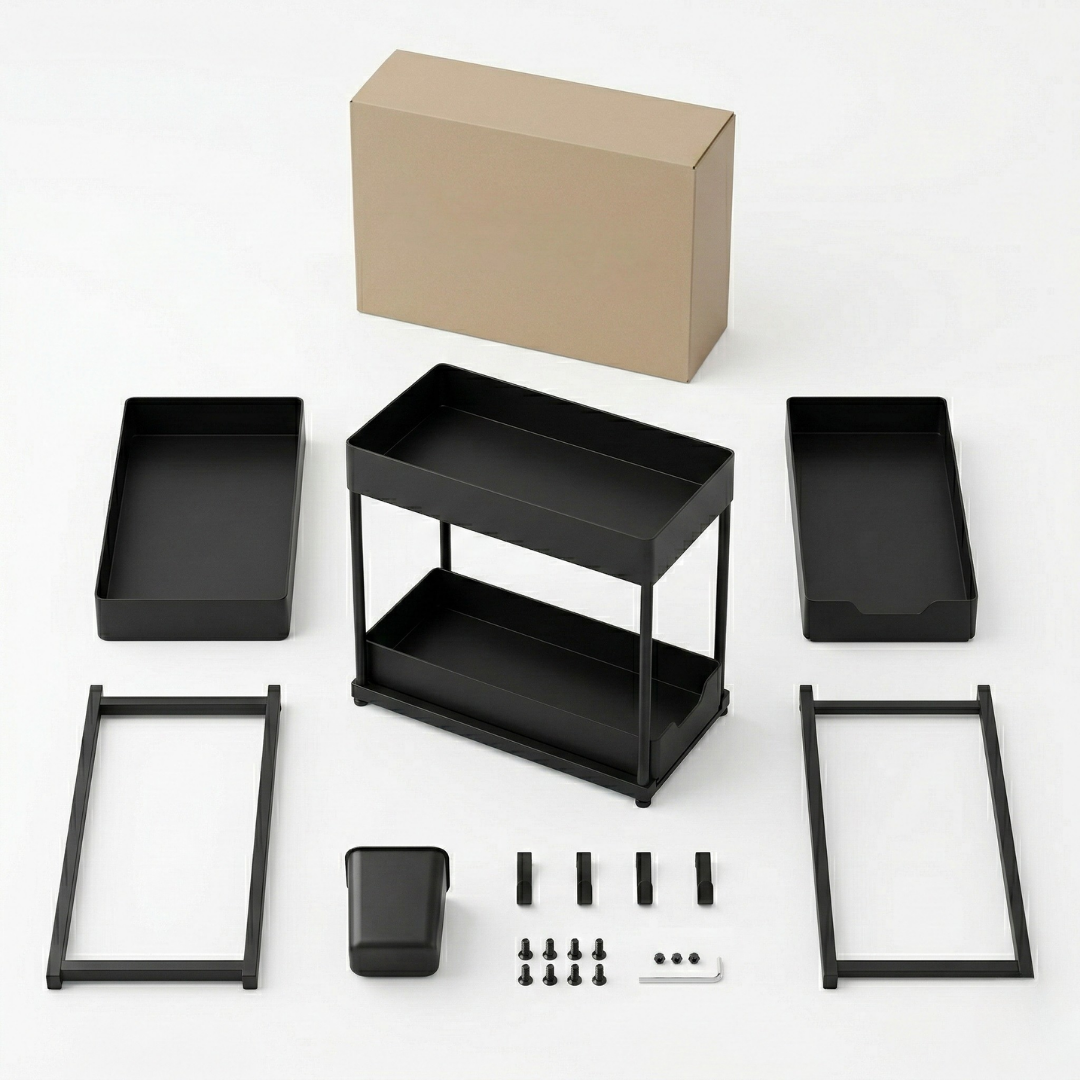 ShelfSync – ZoneTidy™ 2-laags Organizer Rek