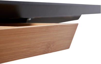 WIRSCHDA Tiroir de bureau en bambou de qualité supérieure - Organiseur de bureau plat et extensible - Tiroir pour bureau à domicile et tables réglables en hauteur - Système de rangement de bureau en
