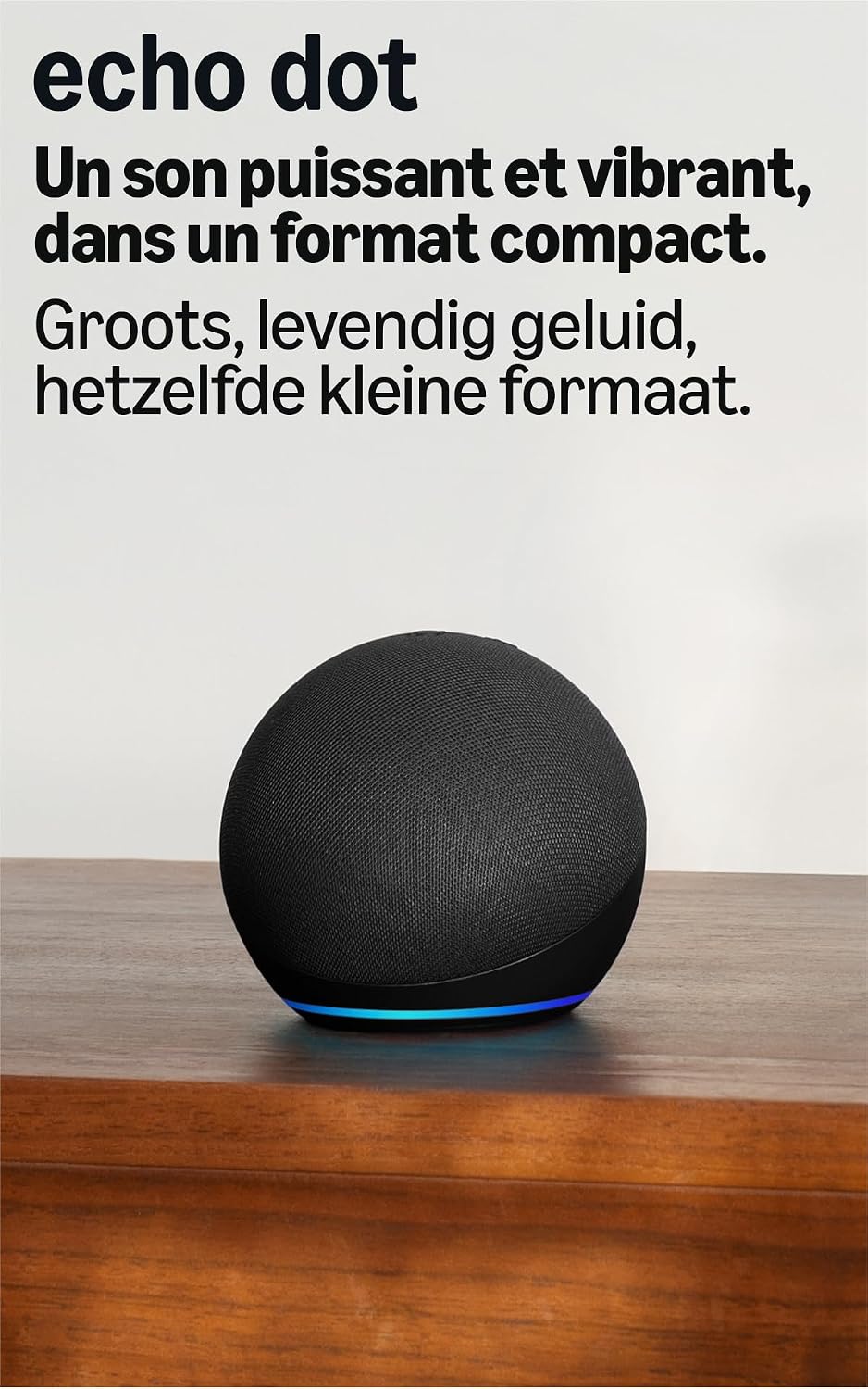 Echo Dot (Nieuwste generatie) | Krachtig, levendig geluid – Wifi en Bluetooth-luidspreker met Alexa | Antraciet
