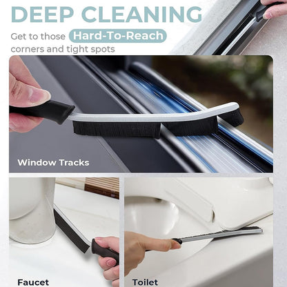 Laphontab Corner Cleaning Brush Set of 4 – Stiff Bristle Grout & Gap Scrubber