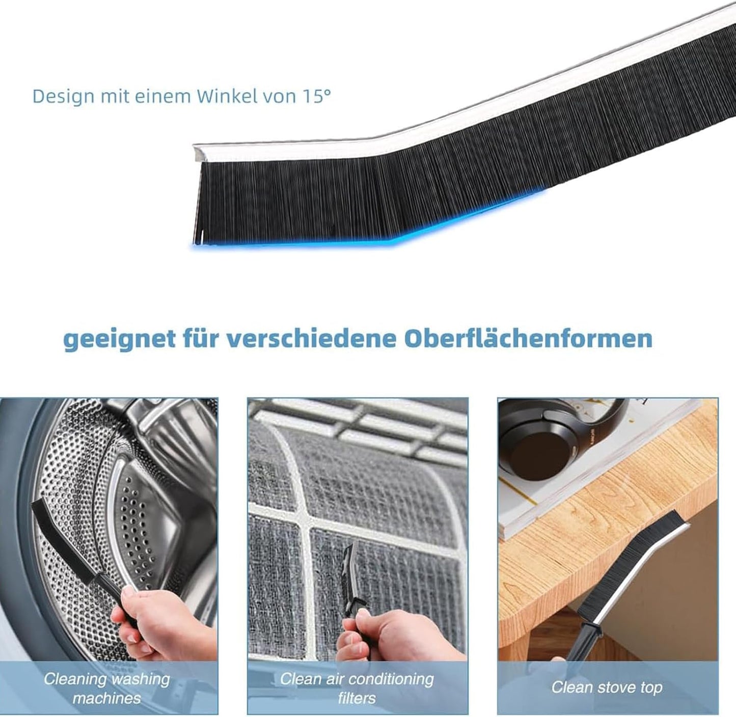 Laphontab Corner Cleaning Brush Set of 4 – Stiff Bristle Grout & Gap Scrubber